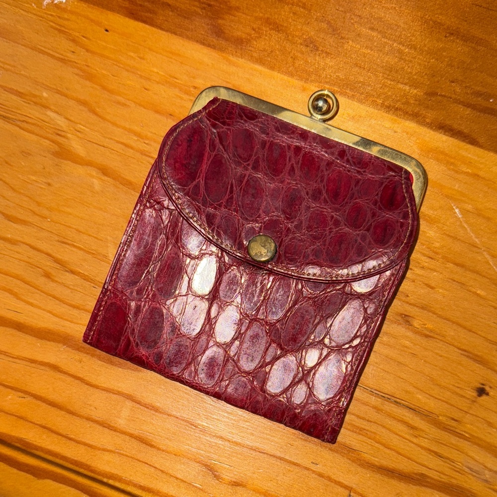 Vintage Red Crocodile Pattern wallet/coin bag